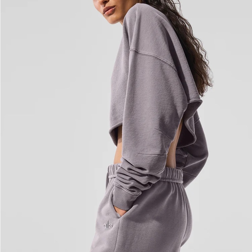 ALO Yoga Washed Extreme Cropped Pullover - Picture 3 of 10